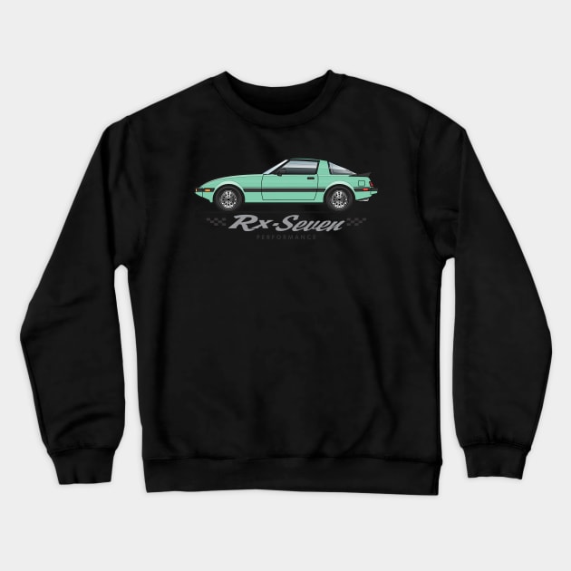 RX7 Green Crewneck Sweatshirt by JRCustoms44